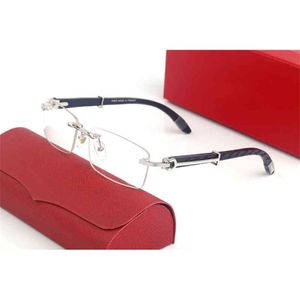 Neue randlose Herren-Brillenfassung aus Holz, rahmenlos, quadratische Sonnenbrille, Herren, optische Myopie, klare Brillengestelle 31399851, Französisch