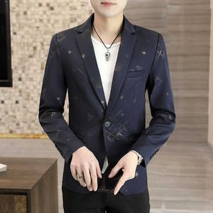 Moda Homens Blazers Casual Slim Fit Negócios Negócios Blazer Single-Breasted Street Wear Social Terno Traje de Casaco Homme 210527