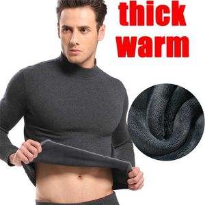 Thermal Underwear Mens Long Johns Homens Outono Camisa de Inverno + Calças Define Ouro Grosso Velvet Tamanho L-XXXL 211108