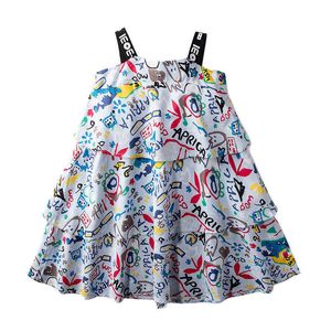 2020 tjejer kvällsklänning prinsessa tjejer sommar klänning designer robe enfant tryckt robe ete file blomma flicka fest klänningar q0716