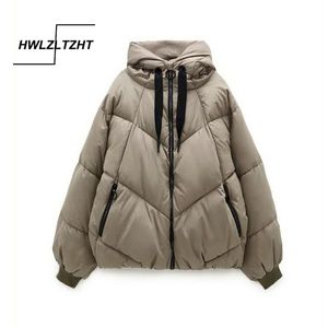 Hwlzltzht vinter hooded parkas varm dunjacka bomull vadderad stor storlek kvinna kappa tjockna kvinnor avslappnad parka 210819