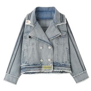 Casacos femininos denim jaqueta azul mulheres casaco curto primavera outono 2021 coreano solto casual estudante harajuku ins mare chaqueta jeans mujer