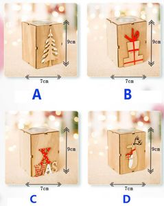 10 sztuk Christmas Candle Holder 9 * 7 * 7 cm Mini Drewniane Świecznik Xmas Drewniany Uchwyt Świecznik Świecznik Lampa Stołowa Do Dekoracji Światła Tea Drewno Wykonane na Sprzedaż