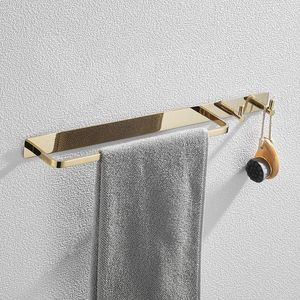 Wholesale steel clothing rail for sale - Group buy Towel Racks Nordic Golden Rack Household Black Stainless Steel Hook Bathroom Accessories Storage Holder Shower Cap Clothes Rail