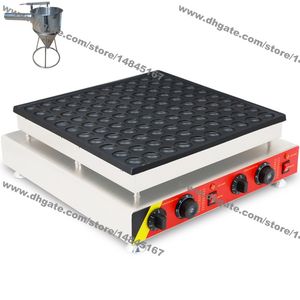 Kommerzielle antihaftbeschichtete 45 mm 100 Stück Poffertjes Mini Dutch Pancake Maker Eisenmaschine Bäcker Grillform Platte mit Teigspender