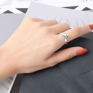 Simple Faith Letter Open Rings For Women Vintage Cross Letter Round Adjustable Fingers Ring Christian Jewelry Gifts V6Y2 G1125