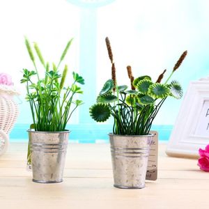 Decorative Flowers & Wreaths Green Bristlegrass Clover Plastic Flower Vase Set Artificial Craft Home Christmas Wedding Decoration Garden Dec