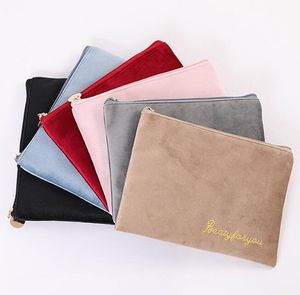 DHL50PCS化粧品バッグ女性Corduroy多機能プロテッブル大容量レタープリントLong Envelope Square Clutchバッグ