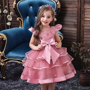 Kinder Mädchen Kuchen Tutu Blumenkleid Kinder Party Hochzeit Formelle Kleidung für Mädchen Prinzessin Erstkommunion Kostüm Neue Ankunft 2020 Q0716