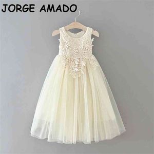Wholesale Flower Girl Dresses Lace Ankle Length Sleeveless Princess for Party Wedding Show Kids Clothes E1959 210610