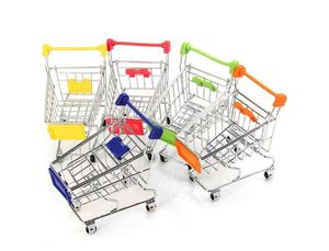 Household Sundries 6 color Mini Supermarket Handcart Utility Shopping Cart Storage Organizer Chidren Gift Kids Toy Christmas