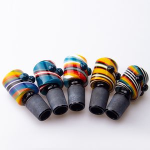 CSYC G094 Smoking Pipe Glass Bong Bowl Black Joint Wig Wag 14mm 19mm Male Colorful Dots Portable Dab Rig Glass Water Bong Bubbler Pipes Bowls