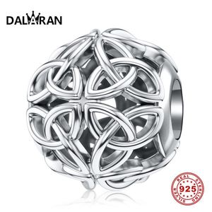 DALARAN Celtic Knot 925 Sterling Silver Forever Love Bead Charms Silver 925 Original Fo Bracelet Fine Jewelry Making Q0531