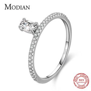 100% 925 Sterling Silver AAAAA Zirconia Oval Crown Elegant Finger Ring For Women Female Wedding Engagement Fine Jewelry 210707