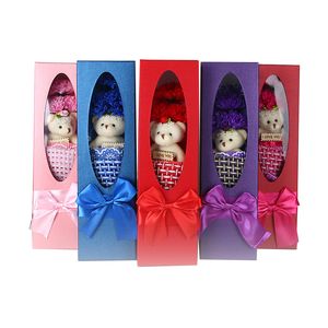 Articoli per feste con orso sapone fiori set confezione regalo bouquet di garofani di compleanno regali di San Valentino per le donne