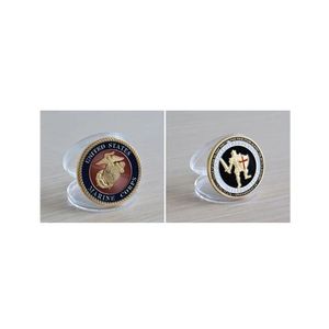 الهدايا 5pcs / lot، u.s. مشاة البحرية / درع الله - USMC Brass Challenge Coin.CX