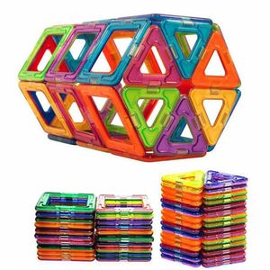 50/100 sztuk Mini DIY Projektant Magnetyczny Zestaw Model Building Block Dla Dzieci Blokuj inteligentne zabawki edukacyjne Q0723