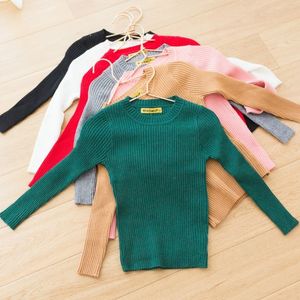 O pescoço crianças crianças roupas meninas equipadas com nervuras camisola para inverno outono macio manga cheia toddler moda meninos suéteres 210308