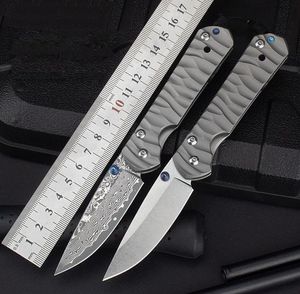 CR Pocket Folding Knife D2/Damascus Blade Wave Titanium Alloy Handle Tactical Rescue Hunting Fishing EDC Survival Tool Knives
