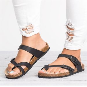 Ladies Platform Skor Sommar Fashion Rainbow Clip Toe Flip Flops Rom Style Cork Tofflor Anti-Skid Beach Women Sandals 210903