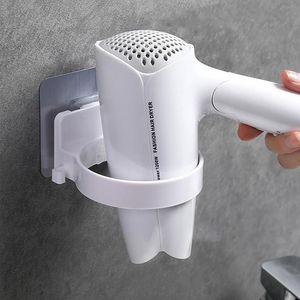 バスアクセサリーセット壁マウントヘアドライヤーホルダー収納トイレトイレラックホームバスルームハンギングオーガナイザー