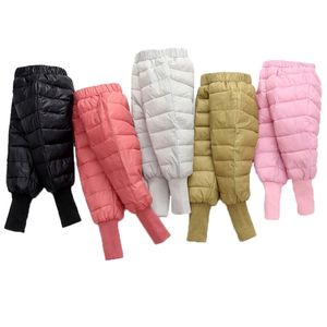Kız Erkek Sıcak Aşağı Pantolon Kış Çocuk Yüksek Kaliteli Çocuk Tayt Giyim Giyim Toddler Bebek Pantolon 211103