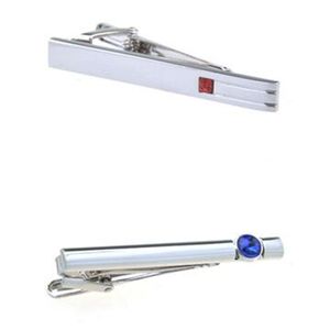 10pcs/lot Quality Rhinestone Clips Blue Red Crystal Pins Bars Pearl Clasp Tie Bar Men's Jewelry Whole