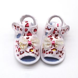 First Walkers Neonati Shies Baby Kids Bowknot Leopard Stampa Stampa PREWALKER Tessuto in cotone