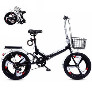 20 Inch Foldable Ultra-Light Bicycle Six Variable Speed Portable Bicycle Shock Absorption Non-Slip Road Bike for Adult Children