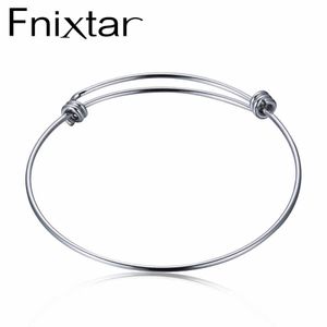 Fnixtar 50 pçs / lote 1.6mm Espessura 50mm 55mm 60mm 65mm pulseira de pulso de pulso de aço inoxidável para as filhos dos homens das mulheres jóias q0720