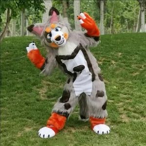 2022 Palco Performance Fox Dog Mascot Traje Halloween Natal Cartoon Personagem Outfits Terno Publicidade Folhetos Roupas Carnaval Unisex Adultos Outfit