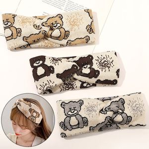 Cute Bear Knitted Wide-brimmed Headbands Woman Headband For Autumn Winter Hair bands Headwear Hair Accessories