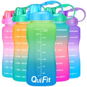 BuildLife Tritan gallon vattenflaska med unika tidslinje Mätningar Mål BPA Free Sports Portable Gym Jug