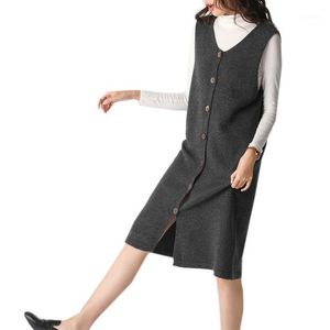 Swetry damskie Stylowe produkt piękna kamizelka z wełny przednia i tylna szyja prosta konstrukcja jednopierierska elegancka czysta kamizelka