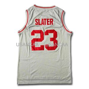 Bordado completo Bayside Slater #23 Morris #25 Jersey de basquete cinza Jersey barata da faculdade XS-6xl