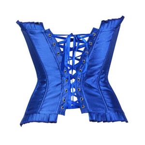 NXY Sexy Set Corset Bustier Strass Satijnen Kostuum Showgirl Top Underkläder Corselet Burlesque Plus Storlek 1130