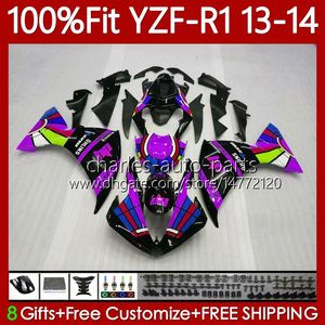 yamaha yzf-r1 yzf r 1 1000cc yzf1000 13-14 bodys 97no.138 YZF R1 1000 CC 2013-2014 YZFR1 새로운 보라색 13 14 YZF-1000 2013 2014 OEM 페어링 키트