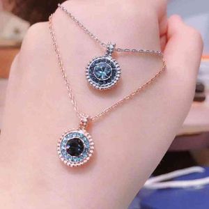 Shijia Österrike Round Eye Design Devil's Necklace Crystal Element Pendant