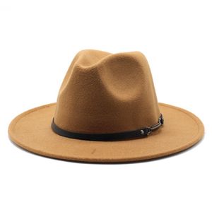 kvinnor hattar vinter höst fall fedora män bred brim bälte fascinator filt hattar män jazz kepsar utomhus vit grön klänning hatt för män