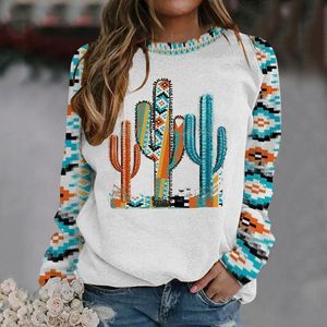 Women s T Shirt Women T Shirts Casual Vintage Print Sweatshirts Thermal Crewneck Long Sleeve Loose Top Round Neck Cotton Pullover
