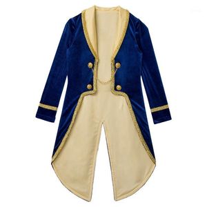 Ceketler Çocuk Erkek Prens Tailcoat Eski Kraliyet Mahkemesi Cadılar Bayramı Cosplay Giydirme Tema Parti Kostüm Uzun Kollu Smokin Ceket