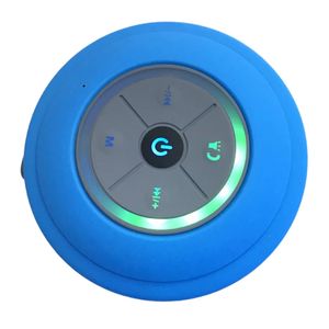 Altoparlante subwoofer per doccia portatile wireless Q9 con microfono a ventosa per musica a mani libere impermeabile con luce a LED