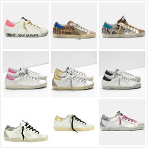 Italia Brand Golden Super Star Sneakers Scarpe casual da donna Classic White Do-old Dirty Designer Man Baskets Shoe Dettagli lucidi con scintillio dorato