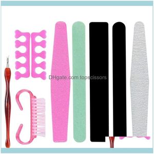 Salon Health & Beauty6/8/9 Pcs/Set Nail Tools Kit Sand Files Buffer Sponge Block Brush Cuticle Pusher Set Diy Art Manicure Kits Drop Deliver