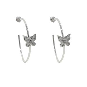 Hoop & Huggie 2021 Bling Cz Cute Butterfly Earring Gold Silver Color Minimal Delicate Trendy Fashion Jewelry Women