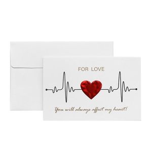 Creative Bronzing White Love Postcard Wedding Invitation Greeting Cards Anniversary for Her Valentines Thanksgiving Day gift card