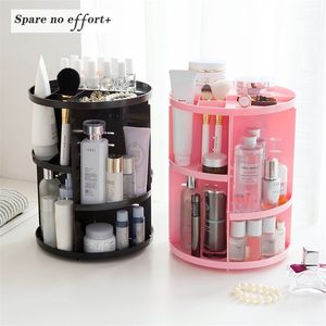 Makeup Organizer 360 Rotating Storage Caixa de armazenamento ajustável Rack para escovas de cosméticos 210315