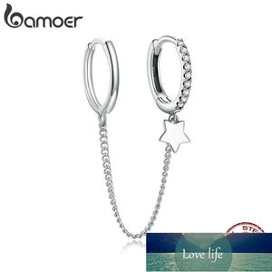 Bamoer Genuine 925 Sterling Silver Star Whisperer Brincos para Mulheres Declaração de Casamento Elegante Brincos Novo SCE914 Preço de Fábrica Especialista Qualidade Qualidade Mais Recente Estilo