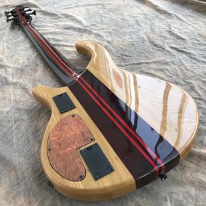 Grande do pescoço personalizado através dos sintonizadores pretos do corpo 6 cordas da bateria 9V Guitarra elétrica do baixo em vendedor grátis