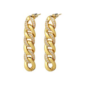 Designer Earring Stylish Long Hanging Stud Earring For Women Indian Jewelry Ear Charm With Diamonds Personalized Real Piercing Fake gold look Dangle Earrings